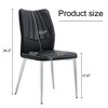 AZL1 Life Concept Accent Chairs Four Black Dining Chairs, Modern Chairs from the Middle Ages, PU Material, Silver Metal Leg, Black, 16.9"*17.9"*34.3" - 3 of 4