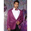 Lars Amadeus Men's Shiny Color Block Collared Party Metallic Blazer with Bow Tie - 2 of 4