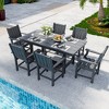 Pamapic 7-Piece HDPE Plastic Patio Outdoor Dining Set with Arm Chairs - 2 of 4