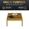 Kinger Home Steven 4-Piece Acacia Wood Patio Furniture Set with Cushions Stylish and Durable Outdoor Patio Furniture Compact Wood - 3 of 4