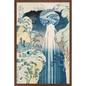 Trends International The Amida Waterfall in the Far Reaches of the Kisokaido Road Framed Wall Poster Prints - 1 of 4
