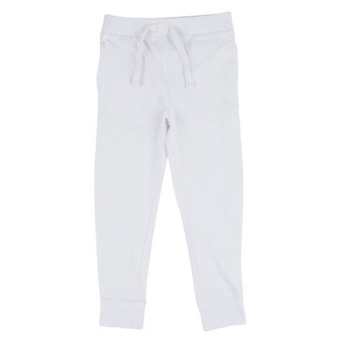 Leveret Kids Drawstring Pants Cotton White 2 Year