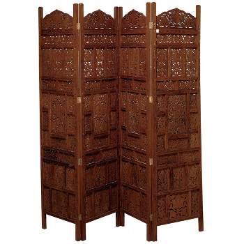 Traditional Wood Room Divider Screen Red - Olivia & May
