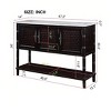 Sideboard Cabinet With Storage Drawers And Shelf, 47'' Wood Narrow Farmhouse Console Table With Artificial Stone Look Tabletop For Entryway, Living R - 3 of 4