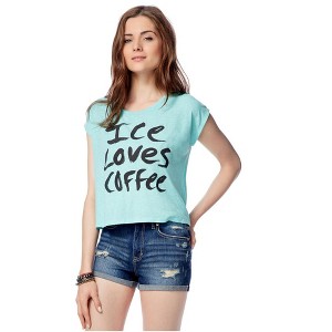 Aeropostale Womens Ice Loves Coffee Graphic T-Shirt - 1 of 3