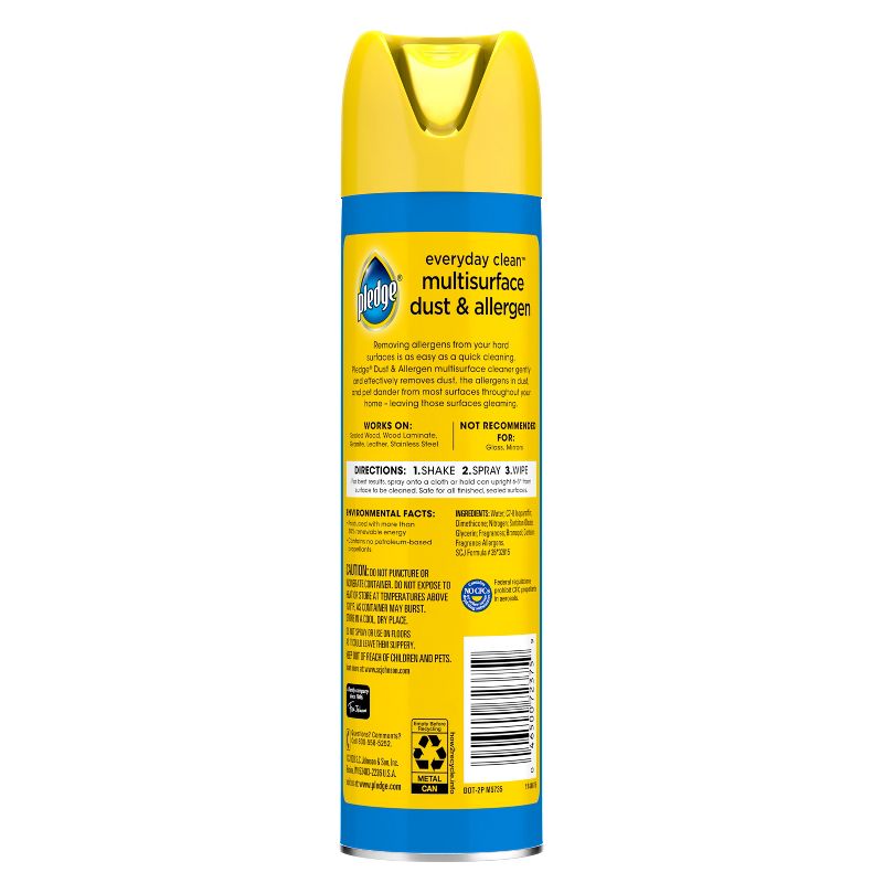 Pledge Lemon Aerosol Dust &#38; Allergen Multisurface Cleaner - 9.7oz, 3 of 11