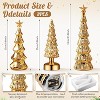 3 Pack Glass Lighted Christmas Tree Tabletop Glitter Christmas Centerpieces Decoration. - 2 of 4