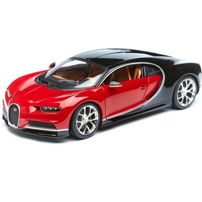 2016 Bugatti Chiron Red with Black 1/18 Diecast Model Car by Bburago