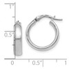 Black Bow Jewelry 4mm x 16mm (5/8 Inch) Polished 14k White Gold Domed Round Tube Hoops - 4 of 4