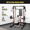 Home Gym Power Cage Squat Rack¨C2000LBS Capacity with Dual Pulleys for Cable Crossover,LAT Pulldown & Leg Workouts¨COrange Complete Training Station - 3 of 4