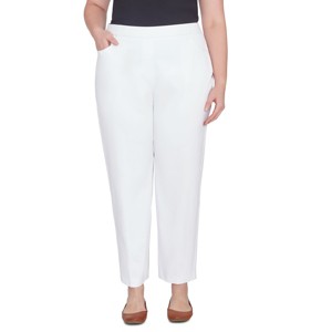 Alfred Dunner Plus Women's Classic Allure Slim Fit Short Length Pant With Elastic Comfort Waistband - 1 of 4