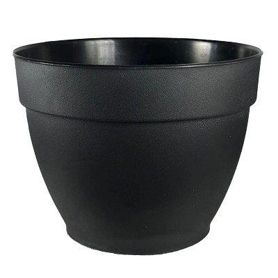 Recycled plastic plant pot, 8" diameter opening, black