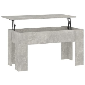 vidaXL Coffee Table Engineered Wood, Contemporary Concrete Gray, Spacious Rectangular Design, 39.8"x19.3"x20.5" Dimensions, Requires Assembly - 1 of 4