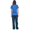 Ashford & Brooks Women's Woven Short Sleeve Jersey Top & Pajama Pants Set - 3 of 4