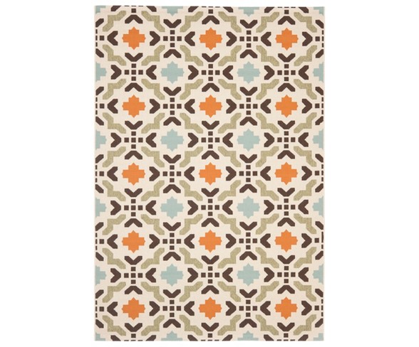 Corbyn 8' x 11'2" Indoor/Outdoor Rug - Terracotta/Cream - Safavieh