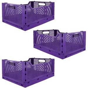 OnDisplay Stackable Folding Desk/Beauty/Closet Storage Crate - 1 of 4