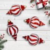 Northlight Shatterproof Commercial Size Finial Christmas Ornaments - 10" - Red and White - Set of 4 - 2 of 4