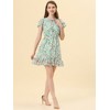 INSPIRE CHIC Women's Ruffle Sleeve Self-Tie V Neck Mini A-Line Floral Dress - 2 of 4
