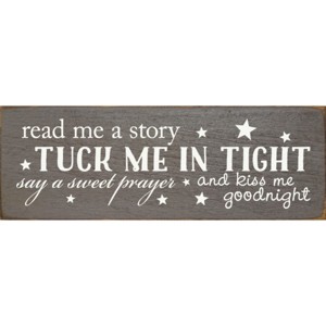 Slickblue Sweet Goodnight Quote Sign, 3.5x10 Rustic Knotty Pine Wood Plaque, Wall or Shelf Decor - 1 of 3