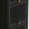 KWPZQEB Bathroom Storage Cabinet with Glass Door, Modern Beside Toilet Storage Cabinet for Bathroom, Living Room - 4 of 4