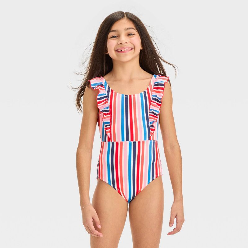 Girls&#39; Sunshine Bound Striped One Piece Swimsuit - Cat &#38; Jack&#8482;, 1 of 5