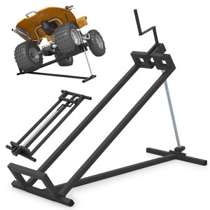 Costway Lawn Mower Lift Jack with Adjustable Height Angle Manual Handle Powder-coated Metal Black - 1 of 4