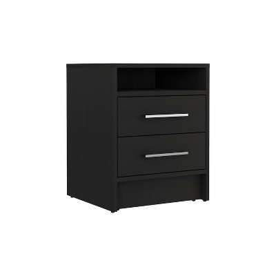 NicBex 14.7 inch Wide Nightstand with 2 Drawers,Side Table with Large Storage Space and White Handle,Bedside Table for Bedroom,Living Room