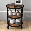 Round End Table with Storage Shelves - 2 of 4