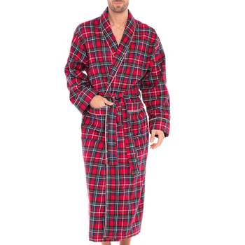 Men's Lightweight Flannel Robe, Soft Cotton
