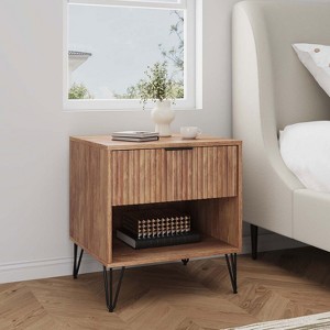 KTMBDW Nightstand, Accent Bedside End Side Table with Storage Drawer, and Metal Legs for Living Room or Bedroom - 1 of 4