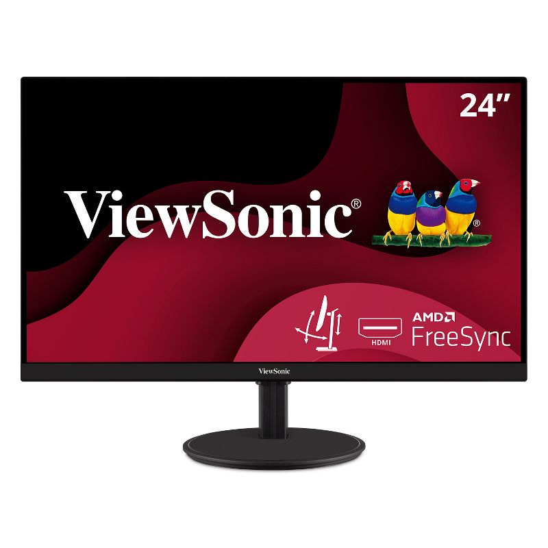 ViewSonic VA2447-MHJ 24 Inch Full HD 1080p Monitor with Advanced Ergonomics, Ultra-Thin Bezel, AMD FreeSync, 100Hz, Eye Care, and HDMI, VGA Inputs for, 1 of 9