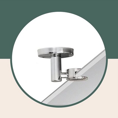 Elegant Rectangular Frameless Pivot Mirror with Polished Chrome Anchors, 24" x 36"