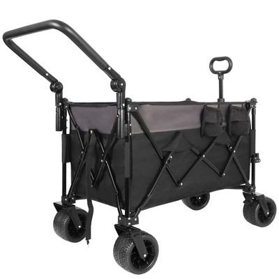 SKRAN Multi-Functional Push-Pull Folding Wagon Cart with Rotating Handle & 360° All-Terrain Wheels,Large Capacity for Transport,Outdoor