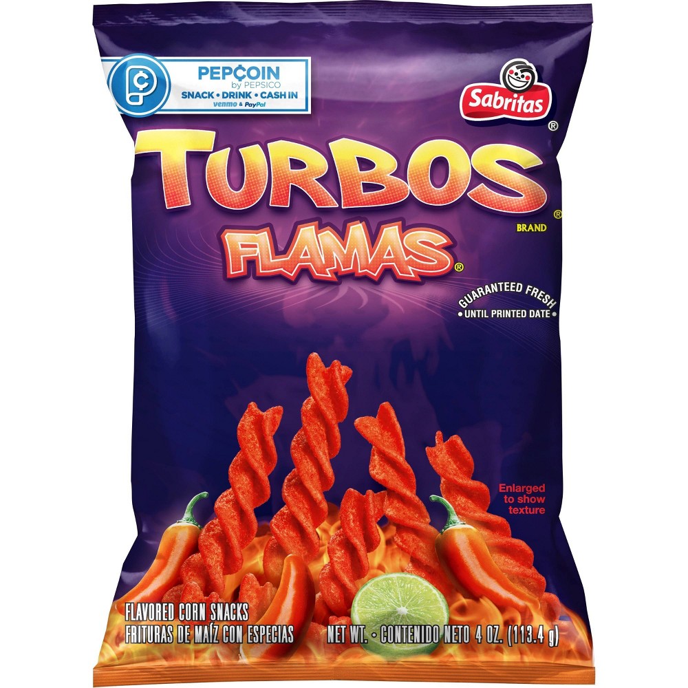 UPC 028400327367 Sabritas Turbos Flamas Corn Chips 4oz, Adult