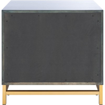 Fenno Artisanal Teal & Brass 2-Drawer Nightstand