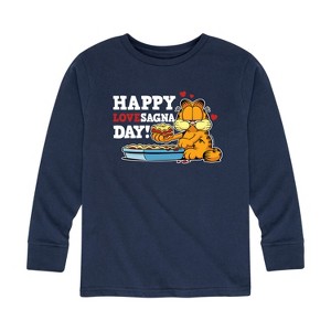 Boys' - Garfield - Valentine's Day Long Sleeve Graphic T-Shirt - 1 of 3