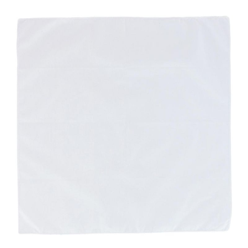 CTM All Cotton 15x15 inch Solid White Cotton Handkerchief (12 Pack), 1 of 4