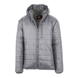 Spire By Galaxy Men's faux shearling Lined Hooded Puffer Jacket - 1 of 3