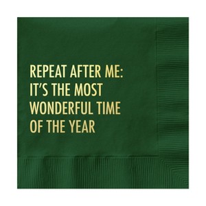 Pretty Alright Goods 20ct 'Most Wonderful Time Of The Year' Cocktail Napkins - 1 of 3