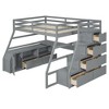 TiramisuBest Twin Loft Bed with 7 Drawers, 2 Shelves & Desk,Gray, Space-Saving Kids Bedroom Furniture - 4 of 4
