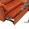 NicBex Velvet Sleeper Sectional Sofa,L-Shaped Couch with Reversible Storage Chaise for Living Room,Apartment,Office,Orange - 3 of 3
