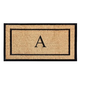 A1HC Natural Coir and Rubber Backing Monogrammed Door Mat, Anti-Shed Entry Doormat - 1 of 4