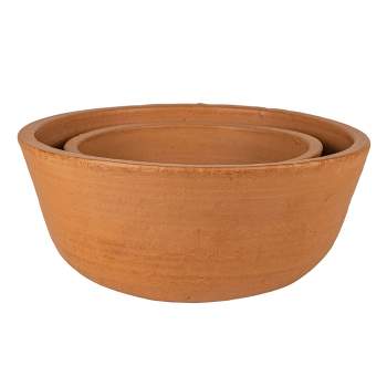 Set of 2 Natural Terracotta Bowls - Foreside Home & Garden
