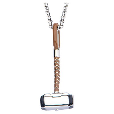 Women's Marvel Thor Hammer Stainless Steel Pendant with Chain (18")