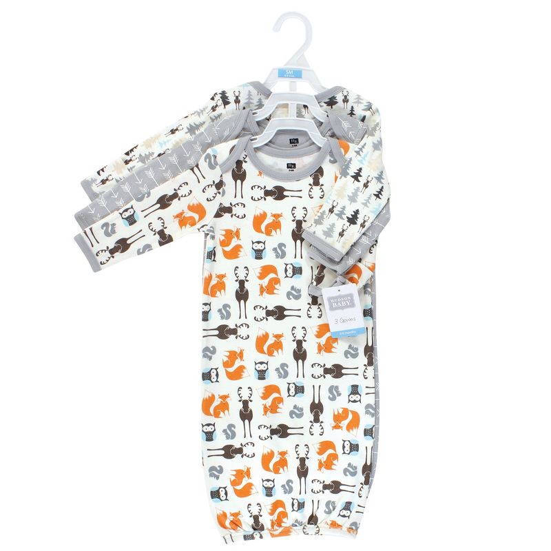 Hudson Baby Infant Boy Cotton Gowns, Unisex Moose, 0-6 Months, 3 of 7