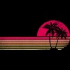 Men's Design By Humans Retro Palm Tree Sun Rise By TheEightTees Tank Top - 2 of 4