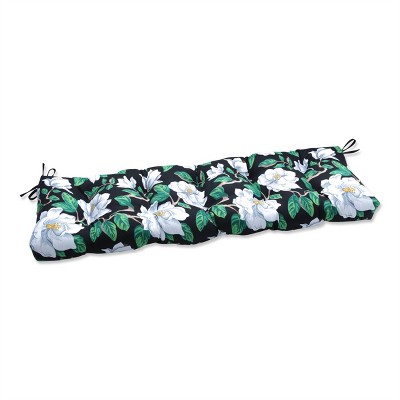 Pillow Perfect 18" x 52" Magnolia Outdoor/Indoor Blown Bench Cushion Black