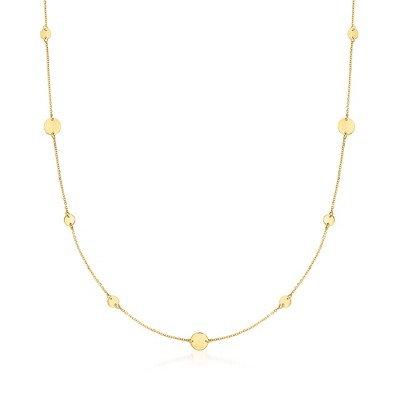 Ross-Simons Italian 14kt Yellow Gold Disc Station Necklace