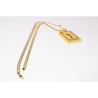 Aria Jeweler Inc Chain with Diamond St. Mary Pendant
