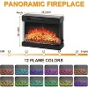 59" 3 Sided Glass Fireplace TV Stand for TVs Up to 65" Rustic Media Console with LED Lights Glass Door Storage Distressed White Entertainment Center - 4 of 4